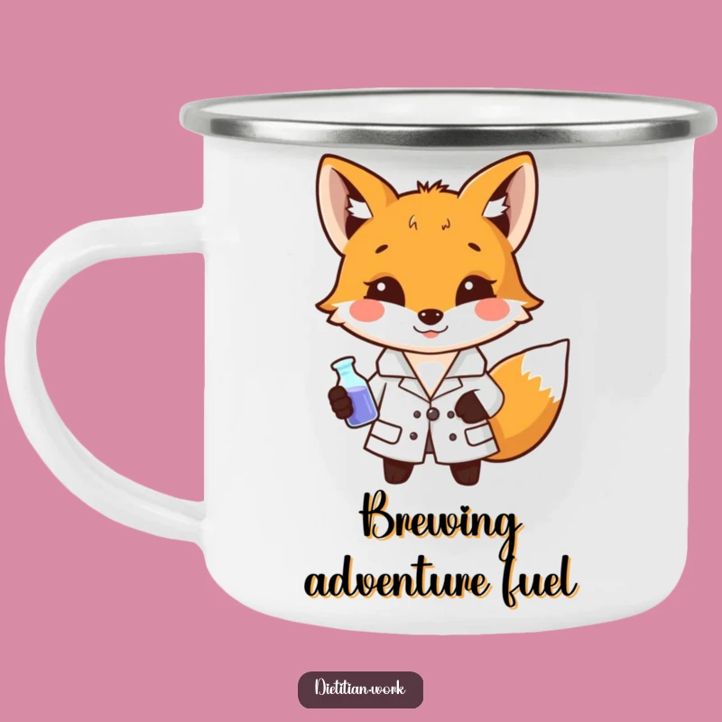 Funny Fox Scientist Camping Mug: Lab Beaker Brew, Rugged Funny Gift for Outdoor Thinkers