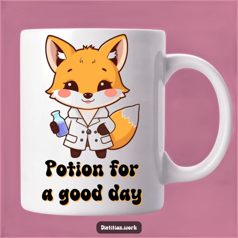 Funny Fox Scientist Mug: Lab Fox with Beaker, Perfect Funny Gift for Chemists and Animal Lovers