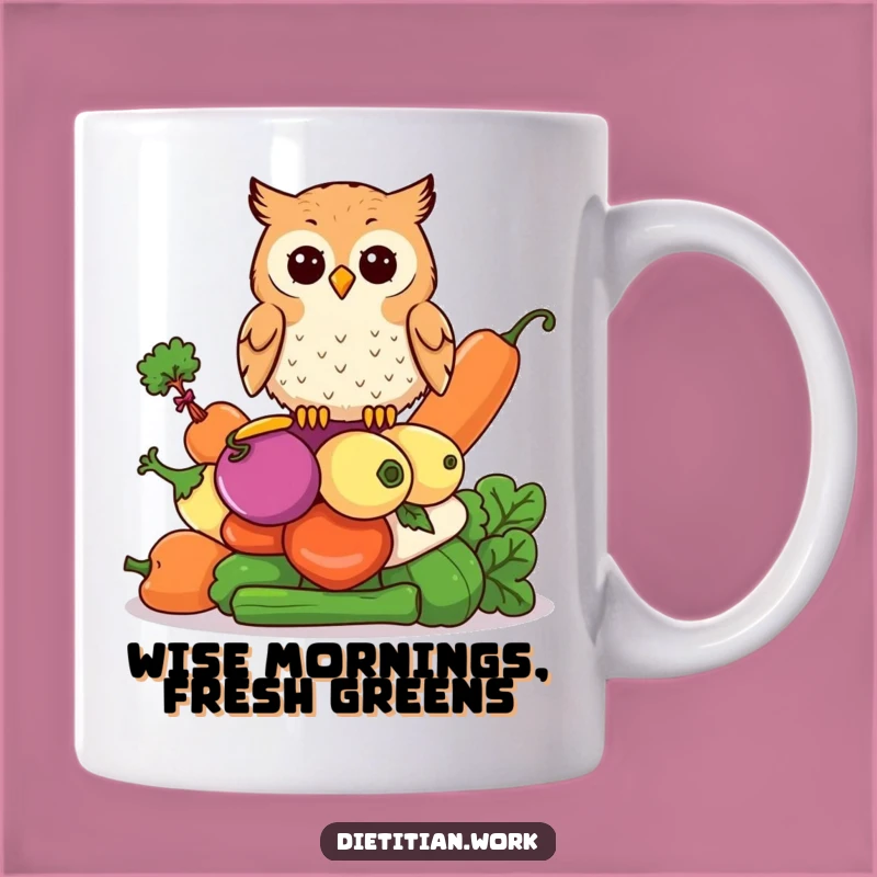 Funny Wise Owl Mug: Vegetable Wisdom, Perfect Funny Gift for Bookworms and Nature Lovers
