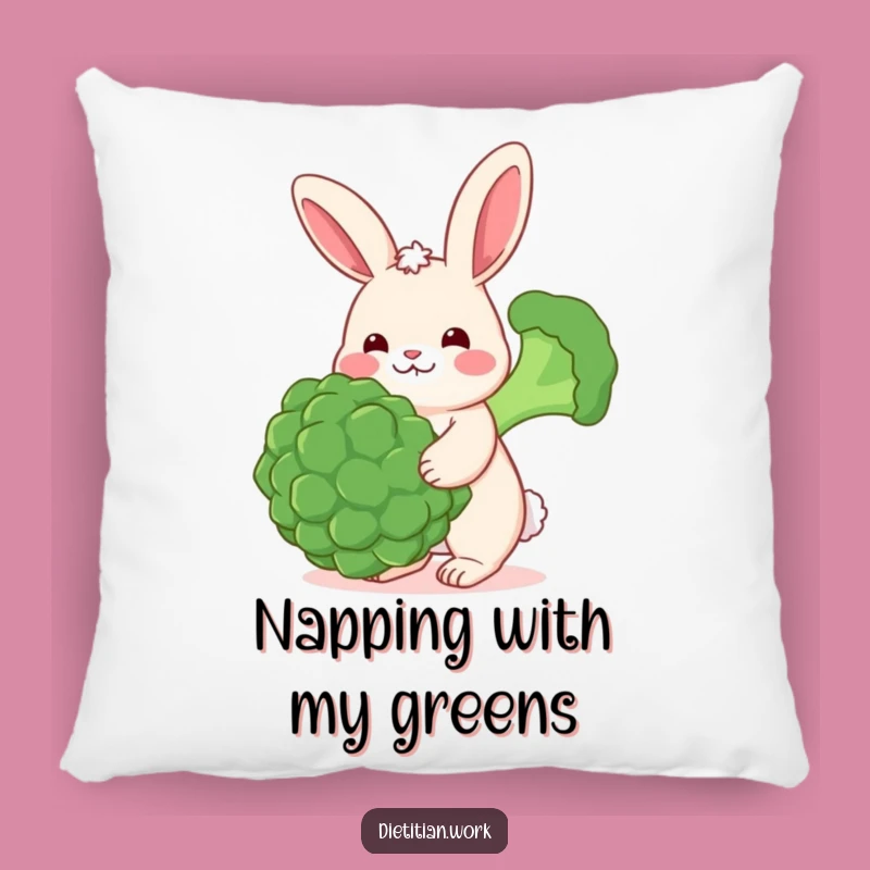 Funny Happy Rabbit Pillow: Broccoli Balance Cushion, Great Funny Gift for Cheerful Comfort