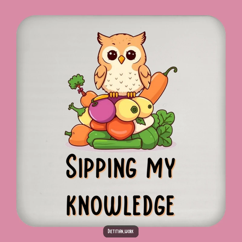Funny Owl Veggie Coaster: Wise Perch Art, Protect Surfaces with Funny Gift Style