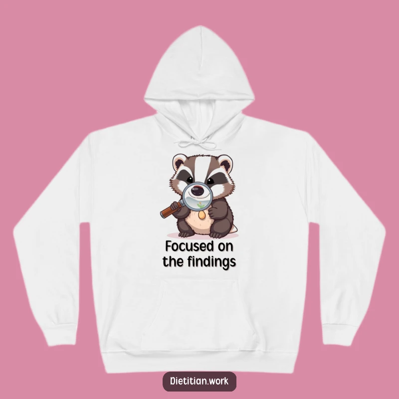 Funny Badger Investigator Hoodie: Cozy Warmth with Seed-Examining Charm, Ideal Funny Gift