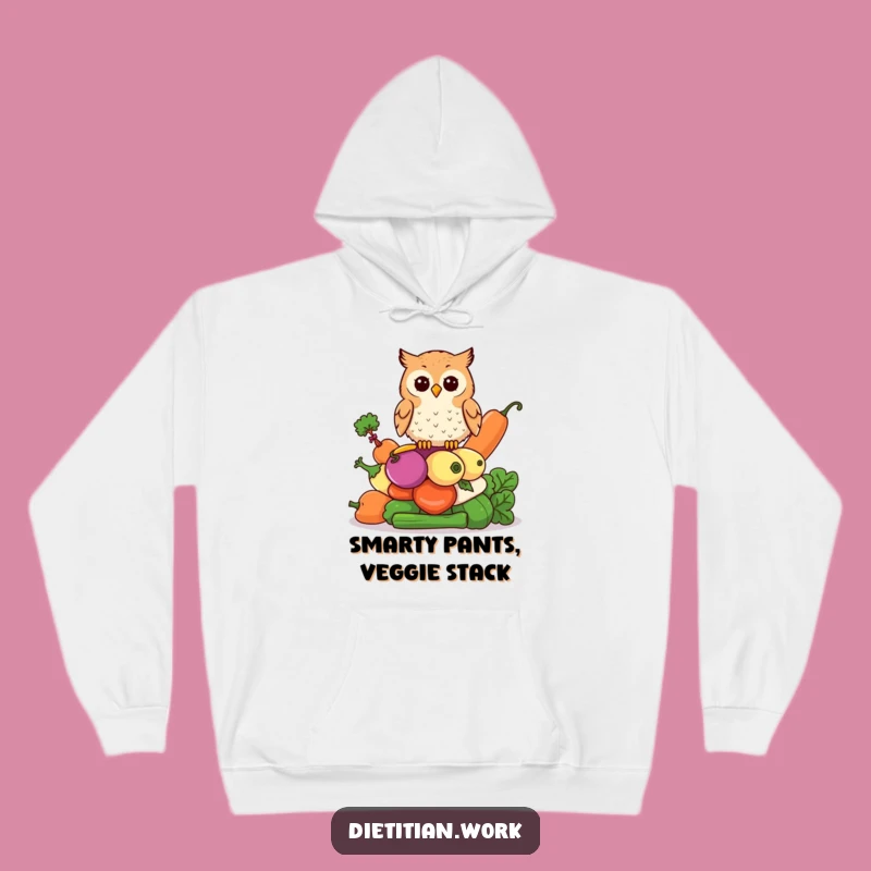 Funny Wise Owl Hoodie: Cozy Vegetable Perch, Ideal Funny Gift for Intellectual Comfort