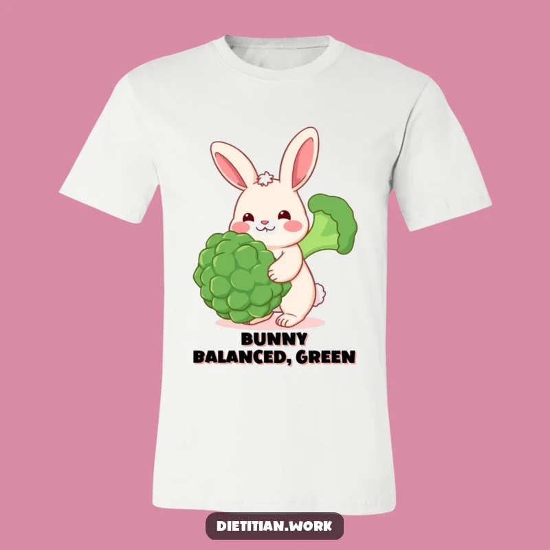 Funny Rabbit Broccoli Balance T-Shirt: Rosy Cheeks Fun, The Ultimate Funny Gift for Healthy Eaters